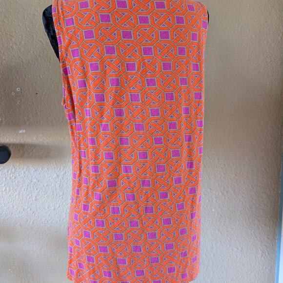 New York and Company Flowy Gray/Orange/Purple Tank, L - Picture 2 of 4